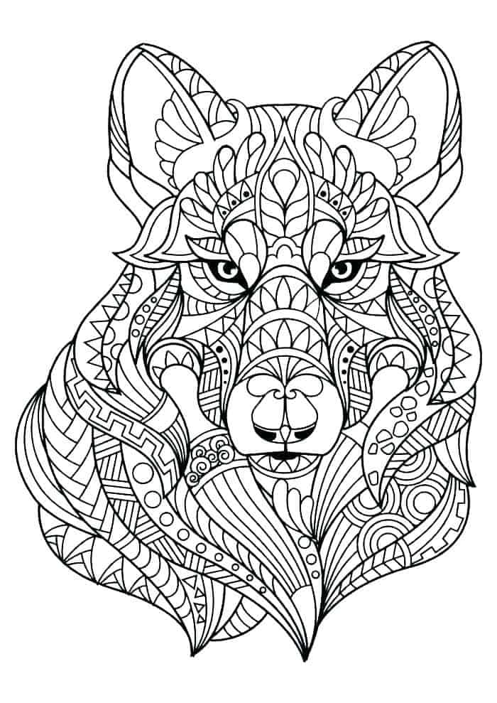 Adult Coloring Pages Wolf