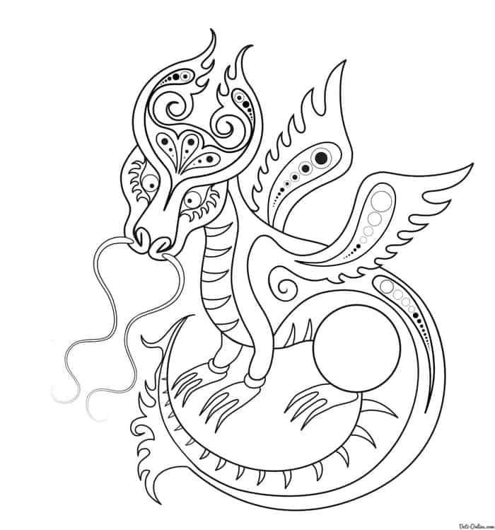 Advanced Dragon Coloring Pages