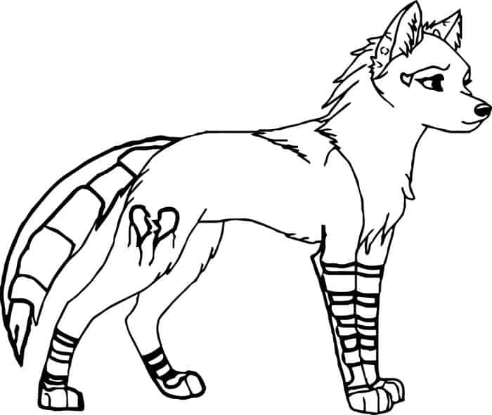 Anime Christmas Wolf Coloring Pages
