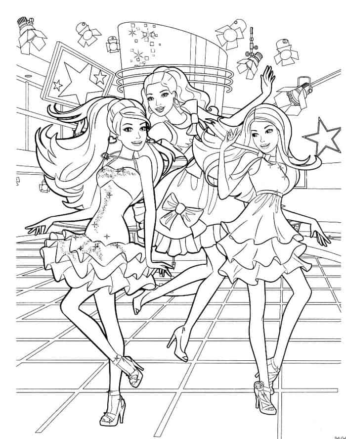 Barbie Birthday Party Coloring Pages