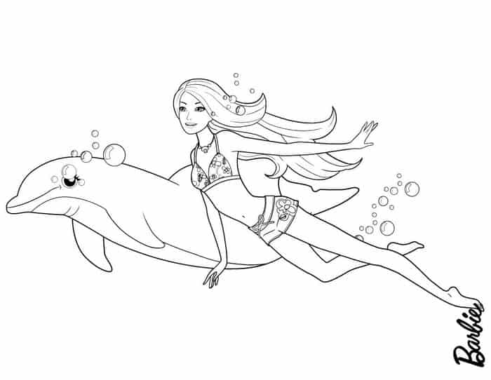 Barbie Dolphin Magic Coloring Pages