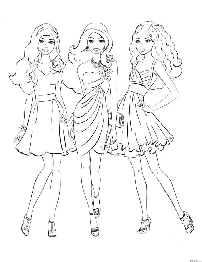 Barbie Family Coloring Pages