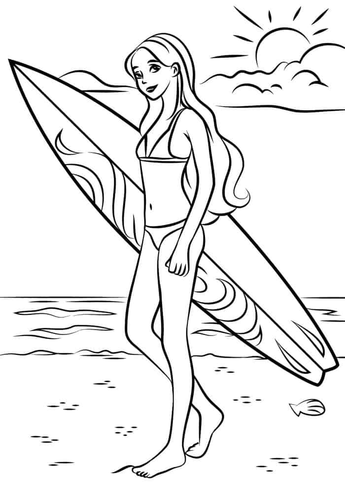 Barbie Island Princess Coloring Pages