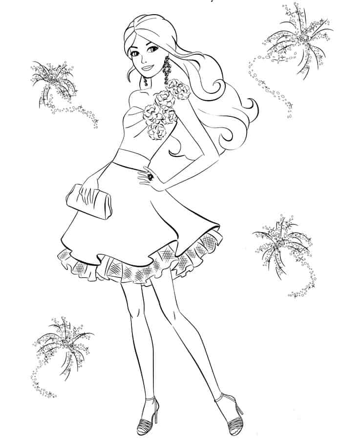 Barbie Valentine Coloring Pages