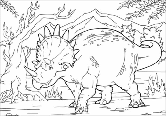 Big Triceratops Free Printable Dinosaur Coloring Pages