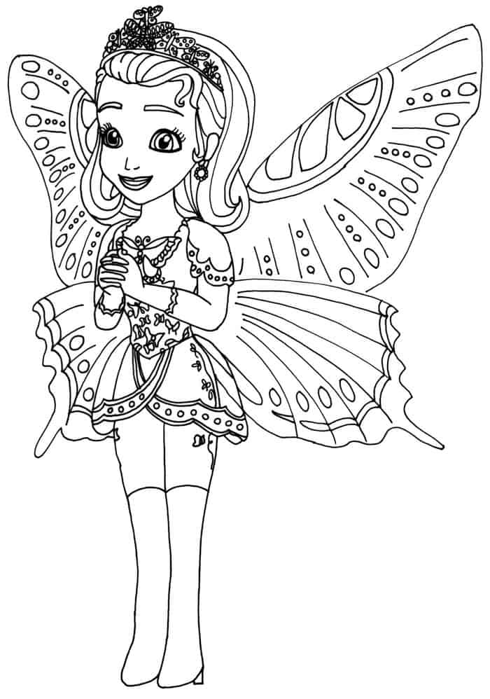 Butterfly Princess Coloring Pages