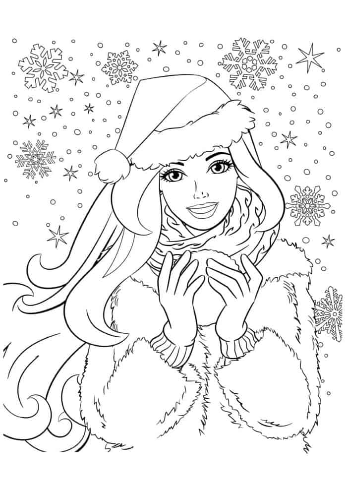 Christmas Coloring Pages Barbie