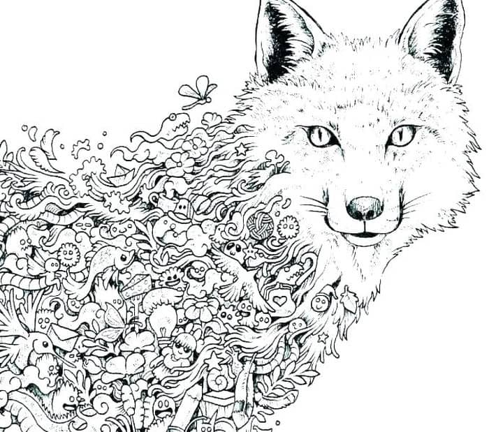 Coloring Book Pages For Adults Wolf