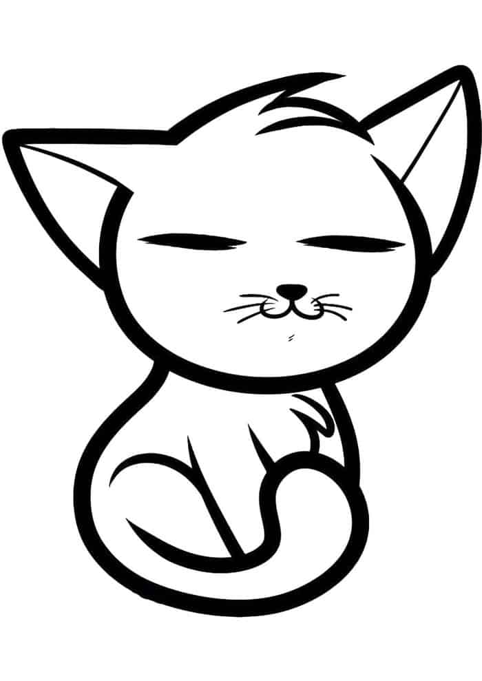 Cozy Kawaii Cat Coloring Pages