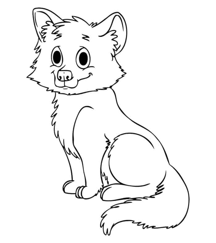Cute Baby Wolf Coloring Pages