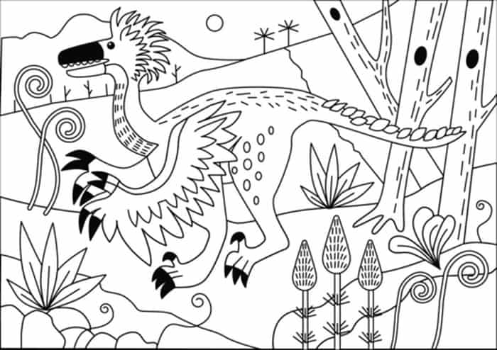 Deinonychus Kids Dinosaur Coloring Pages