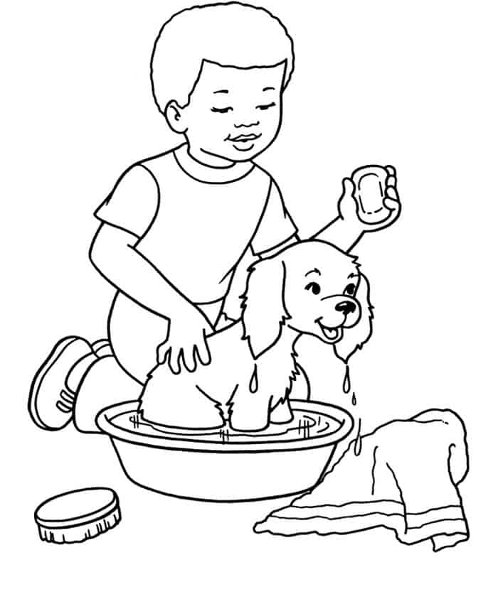 Dog Grooming Coloring Pages