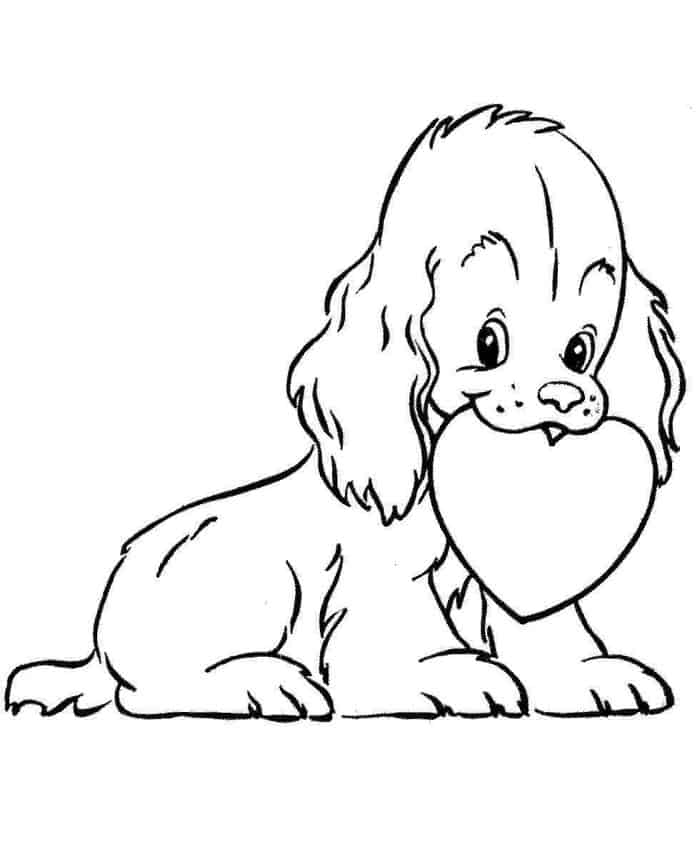 Dog Valentine Coloring Pages