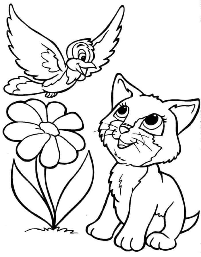 Easter Cat Coloring Pages