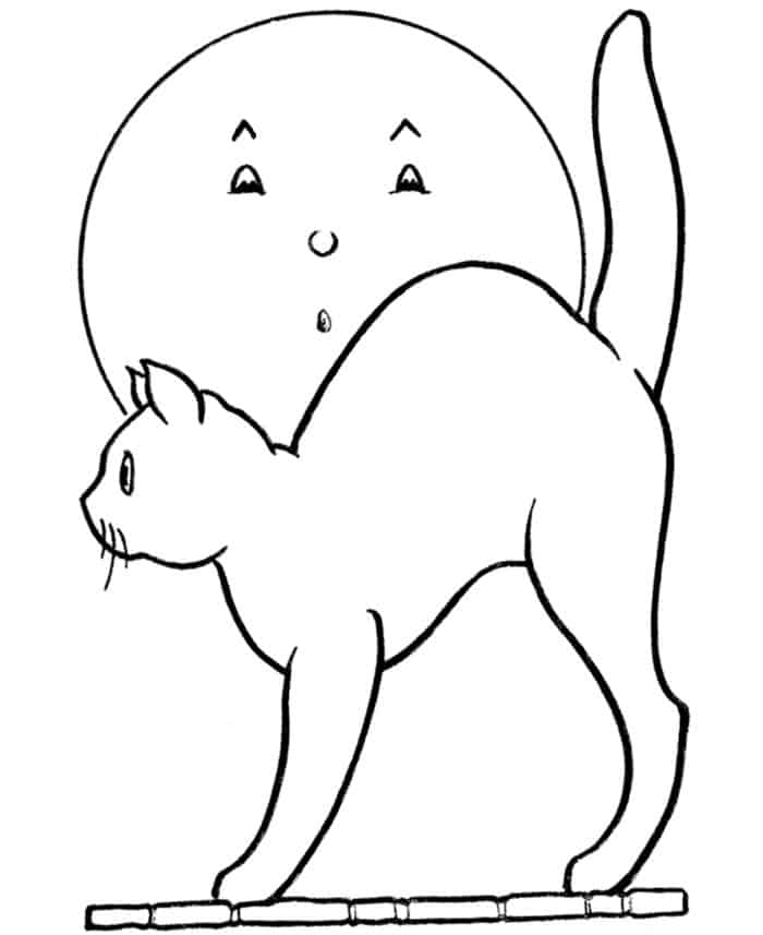 Easy Cat Coloring Pages
