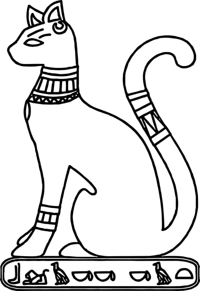 Egyptian Cat Coloring Pages