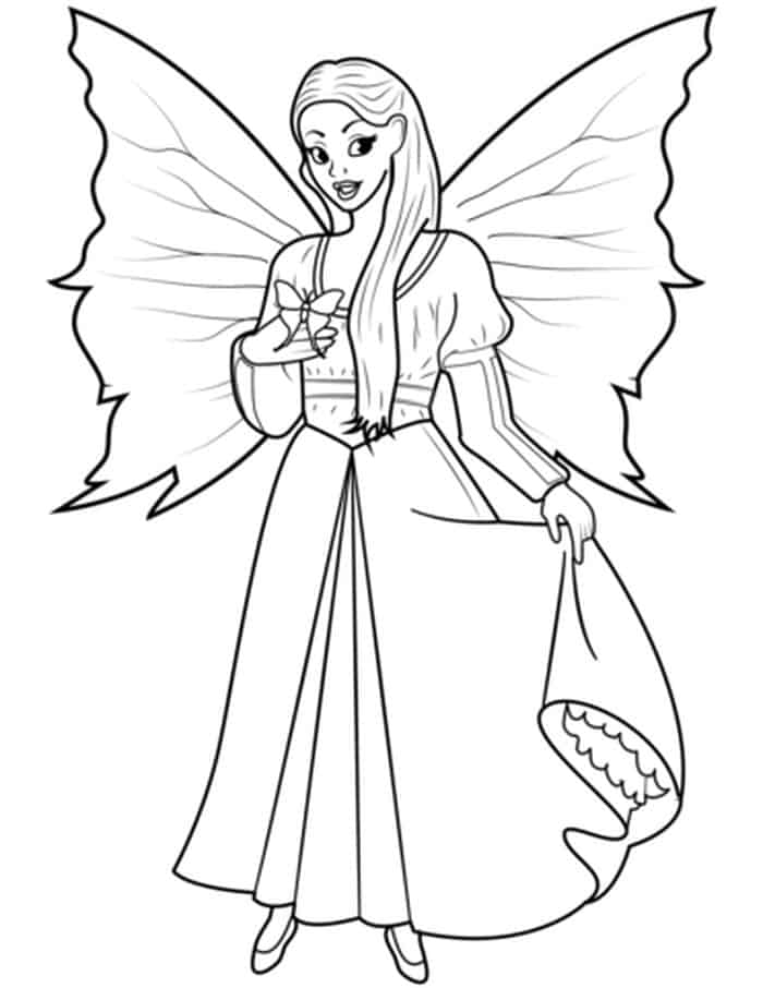 Fairy Butterfly Coloring Pages