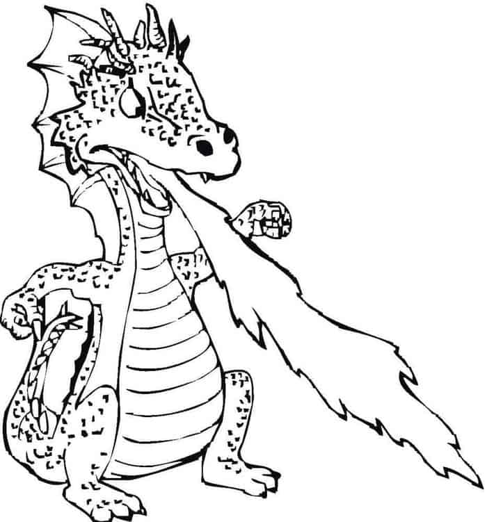 Fire Breathing Dragon Coloring Pages
