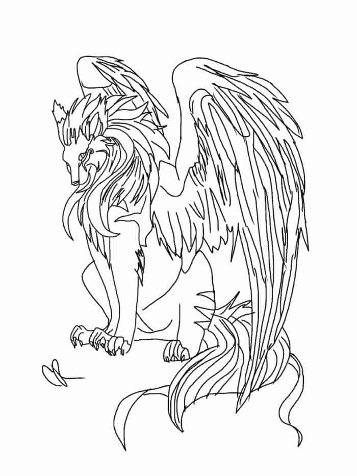 Flying Wolf Coloring Pages