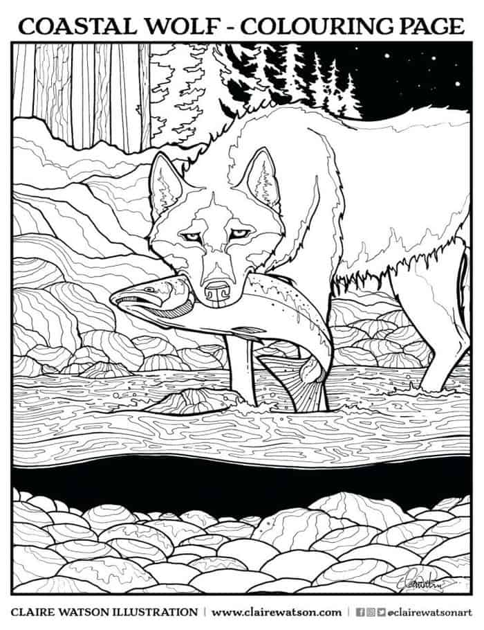 Free Wolf Coloring Pages For Adults