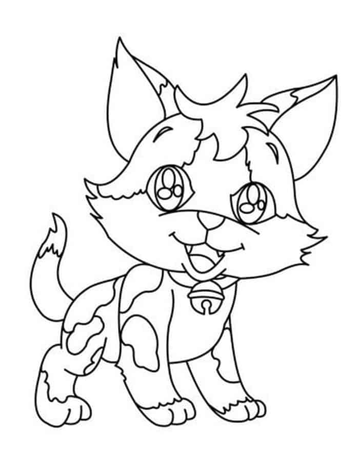 Friendly Kitten Coloring Pages