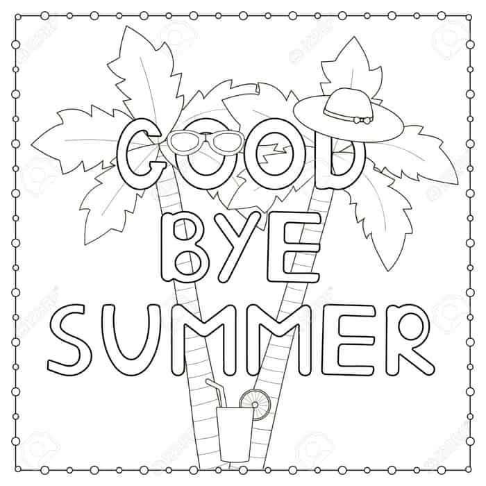 Good Bye Summer Coloring Pages
