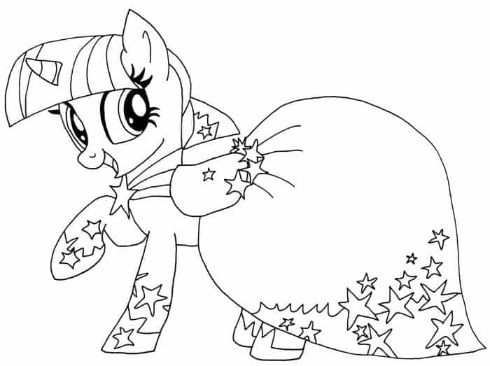 Happy Princess My Little Pony Coloring Book Pages