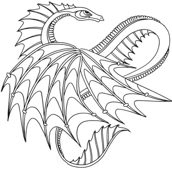 Hard Dragon Coloring Pages For Adults