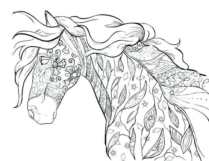 Hard Zentangle Horse Coloring Pages