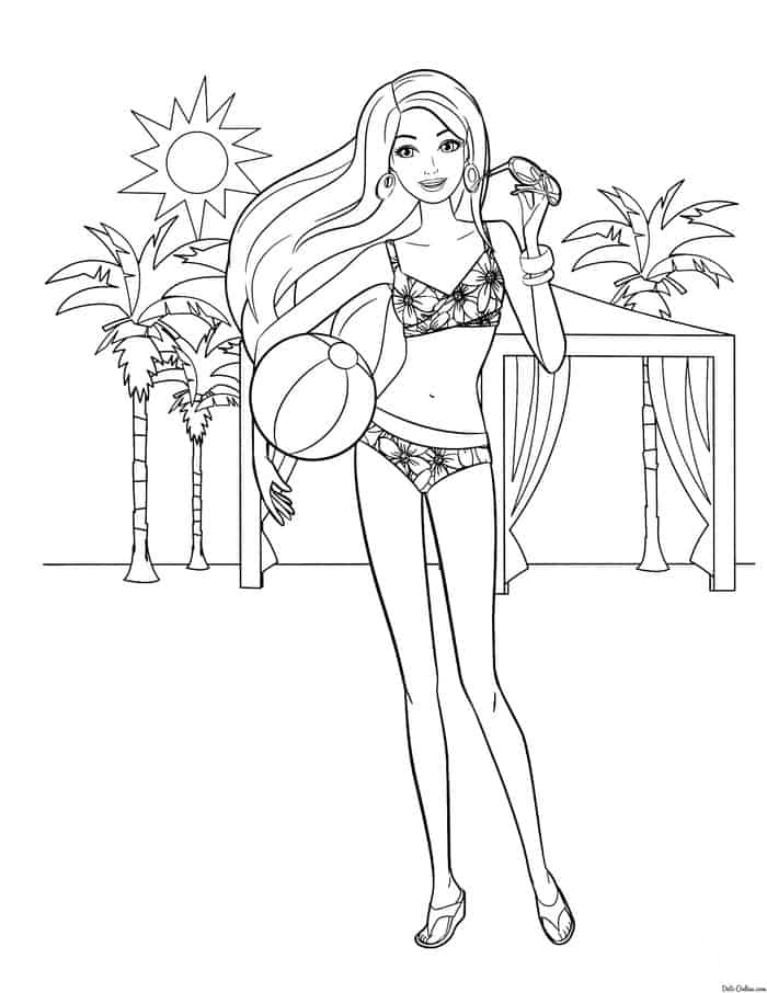 Holiday Barbie Coloring Pages