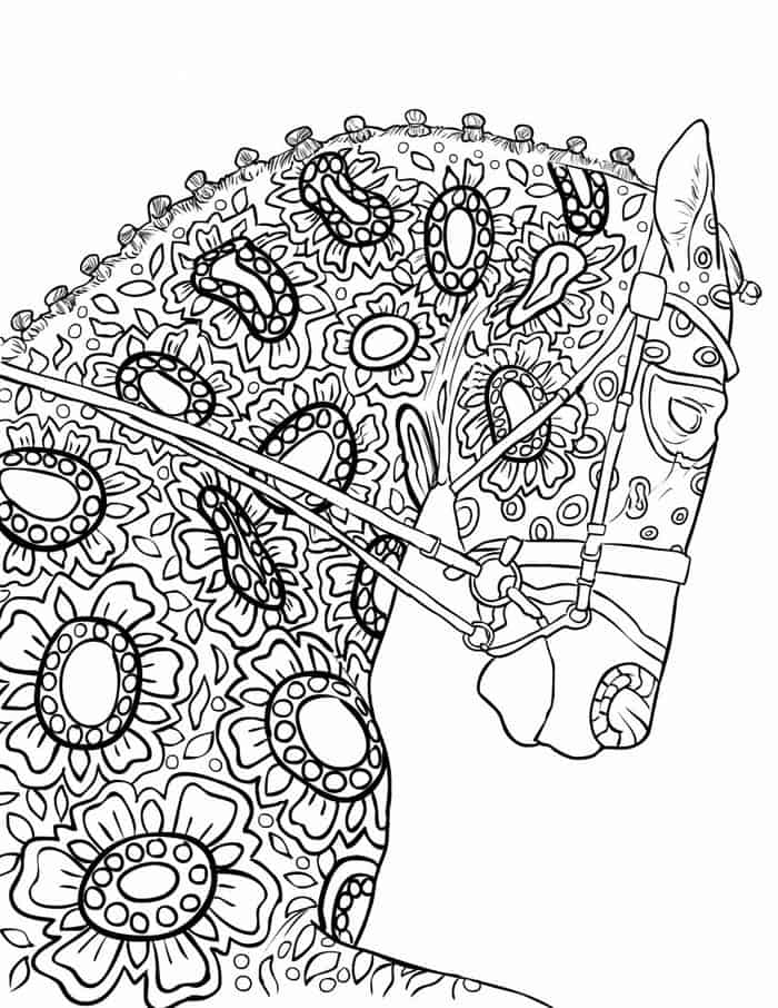 Horse Head Mandala Coloring Pages