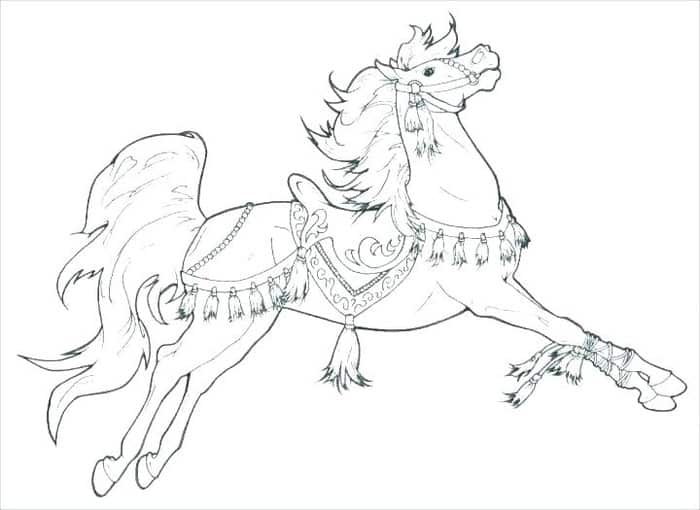 Horse Jumping Coloring Pages