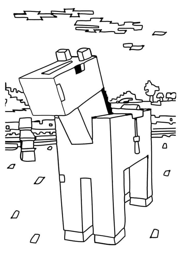 Horse Minecraft Coloring Pages