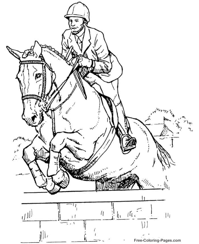 Horse Riding Coloring Pages