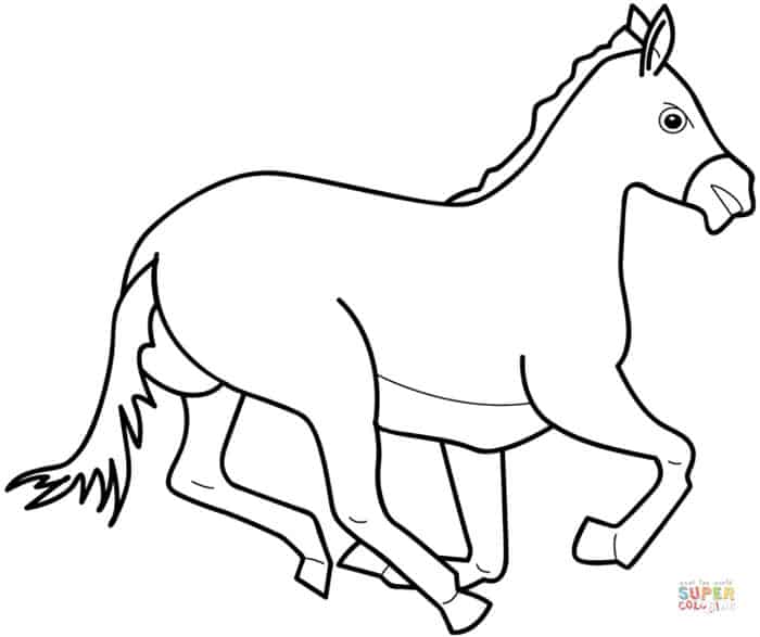 Horse Running Coloring Pages