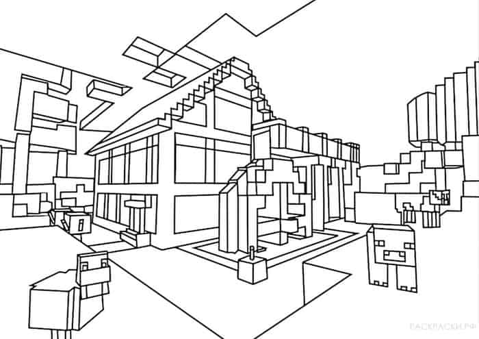 House Minecraft Coloring Pages