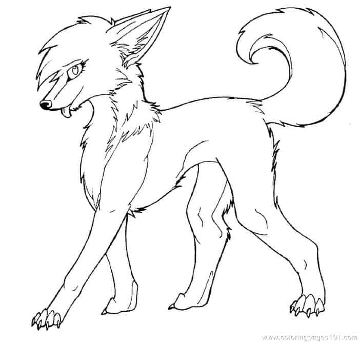 Kawaii Wolf Coloring Pages