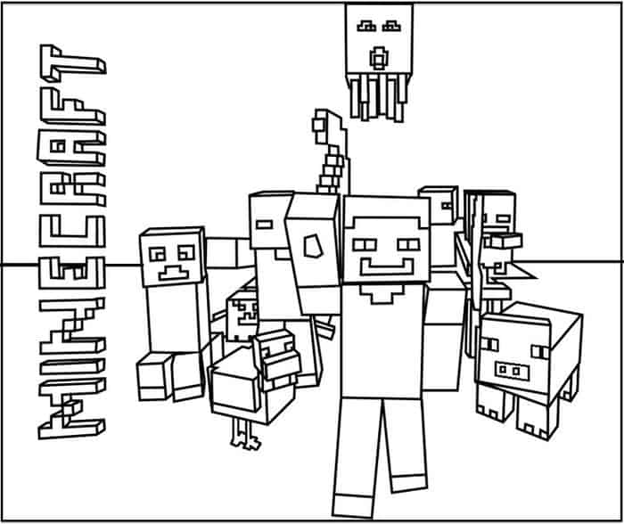 Lego Minecraft Coloring Pages