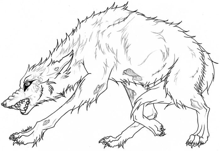 Mean Wolf Coloring Pages