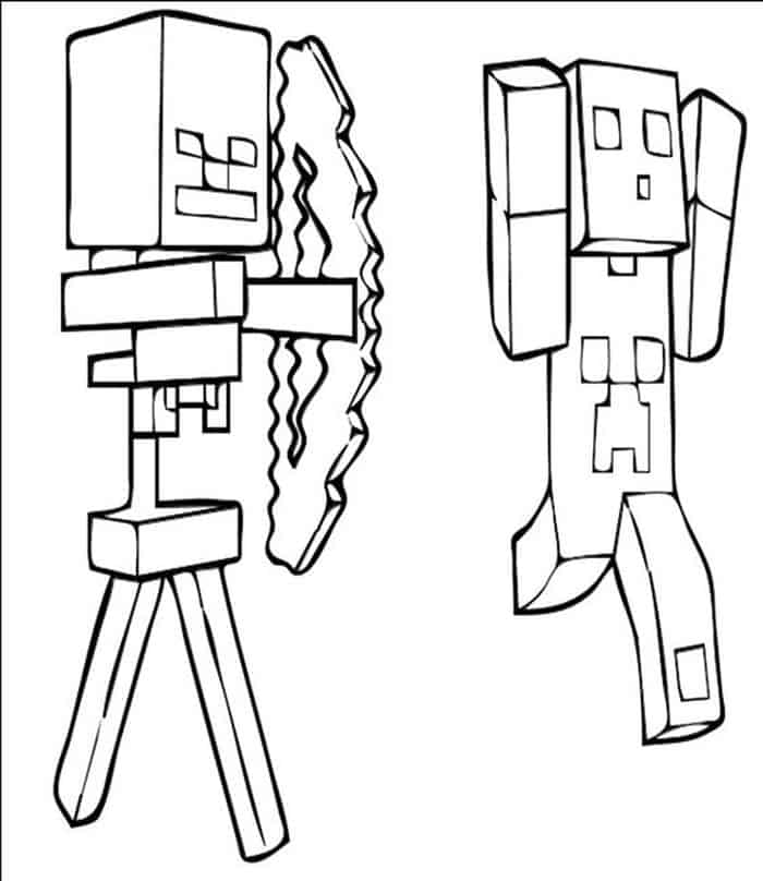 Minecraft Bow And Arrow Coloring Pages