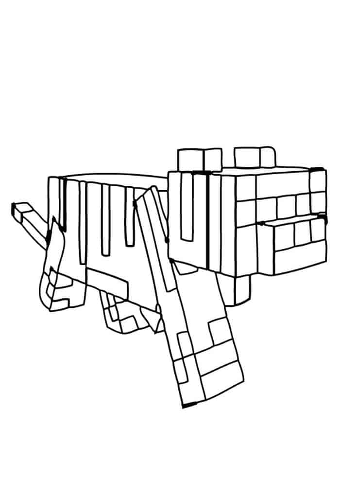 Minecraft Coloring Pages Dog