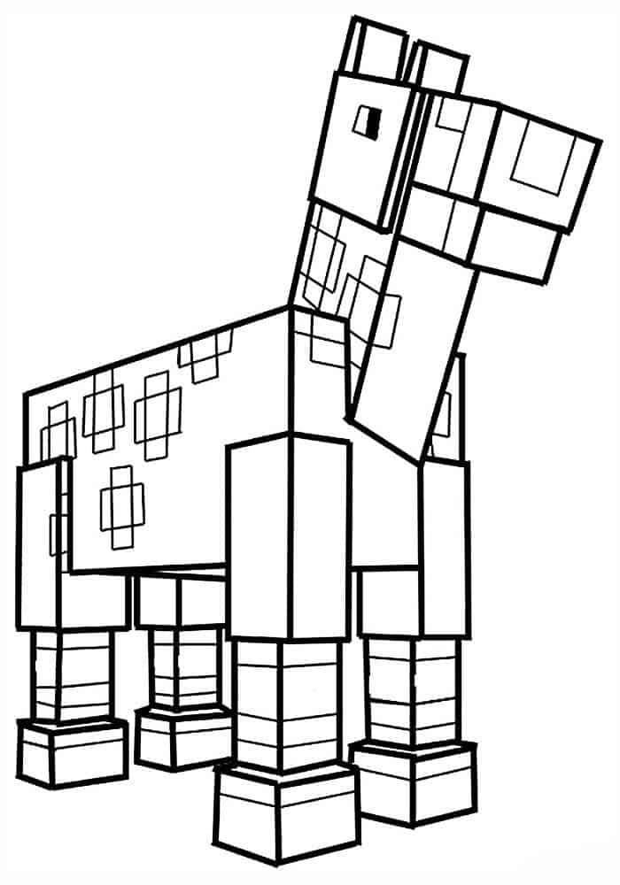 Minecraft Coloring Pages Horse