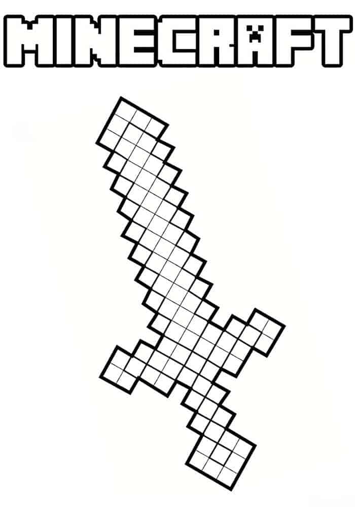 Minecraft Coloring Pages Sword