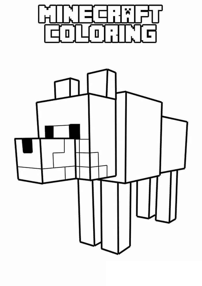 Minecraft Dog Coloring Pages