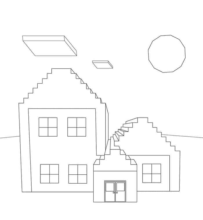 Minecraft House Coloring Pages