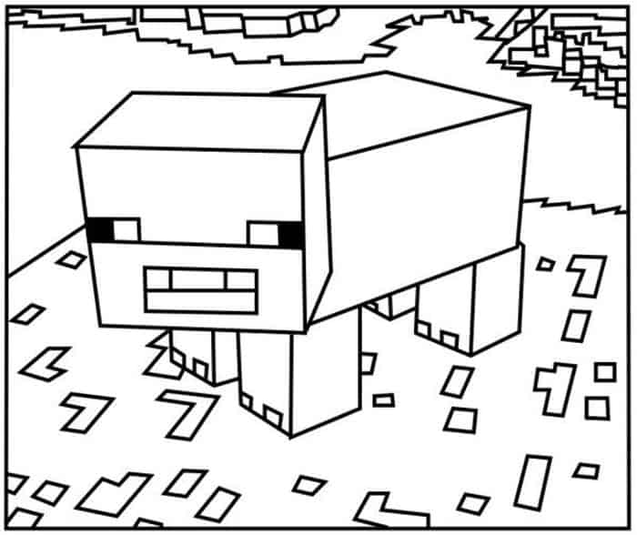 Minecraft Pig Coloring Pages