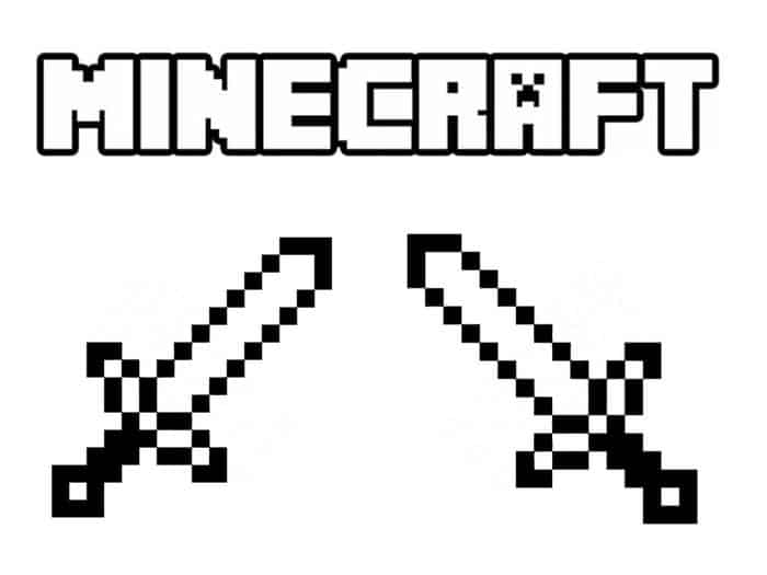 Minecraft Sword Coloring Pages