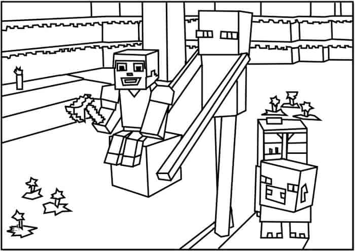 Minecraft Village Coloring Pages