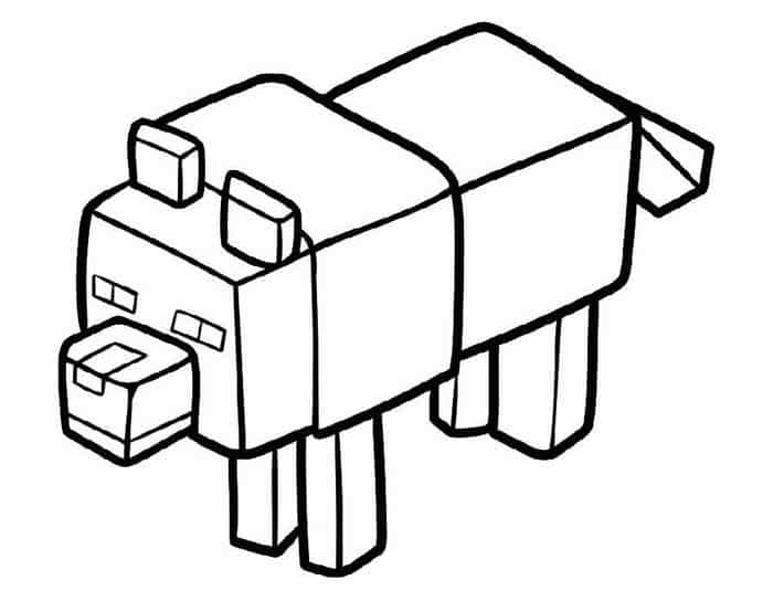 Minecraft Wolf Coloring Pages