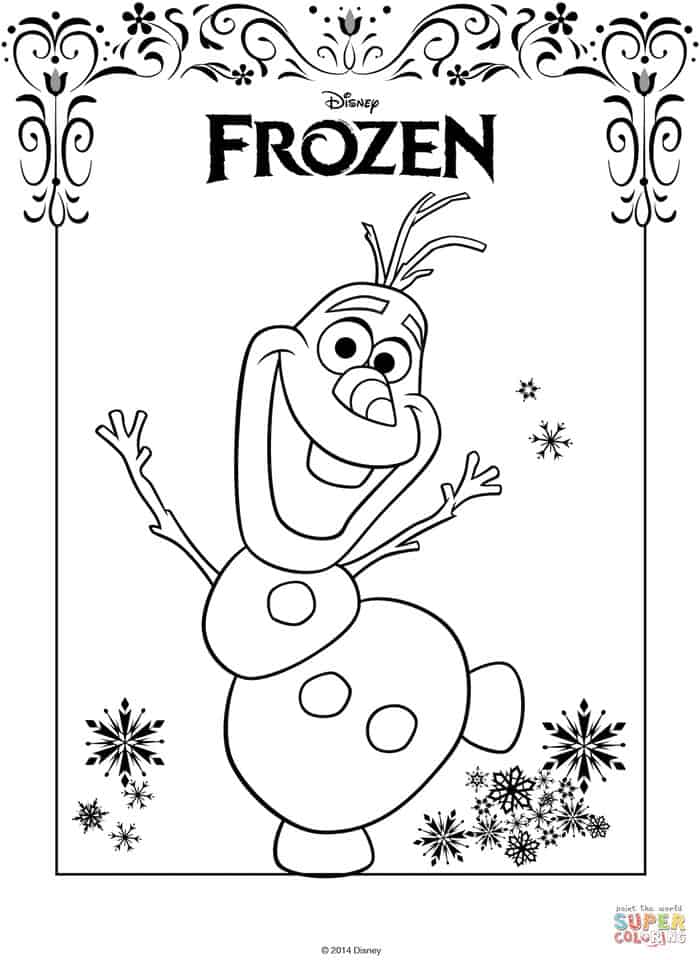 Olaf From Frozen Coloring Page